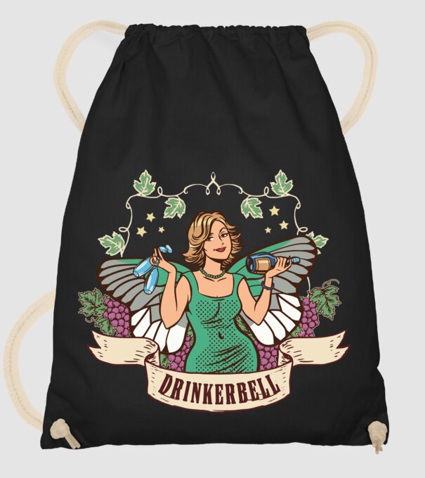 Drinkerbell model negru pe tricou