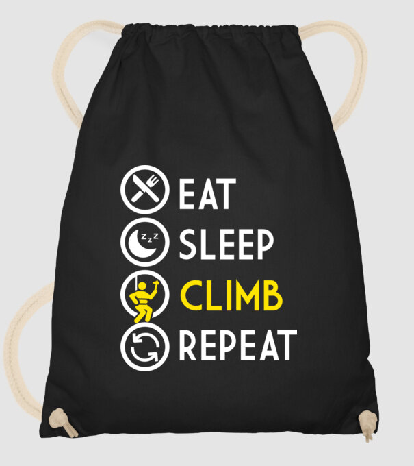 Eat sleep climb model negru pe tricou