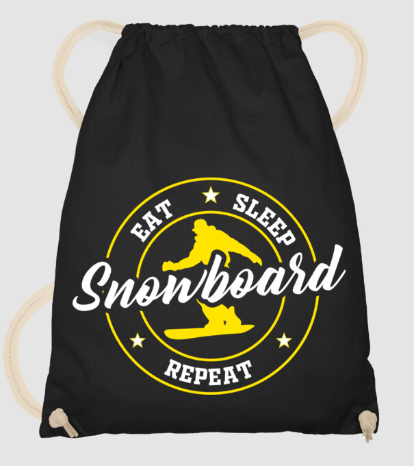 eat sleep snowboard model negru pe tricou