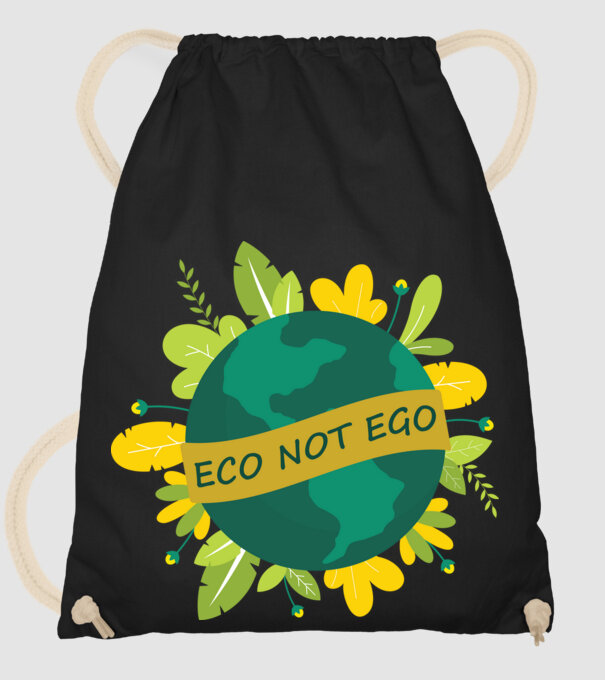 ECO NOT EGO model negru pe tricou