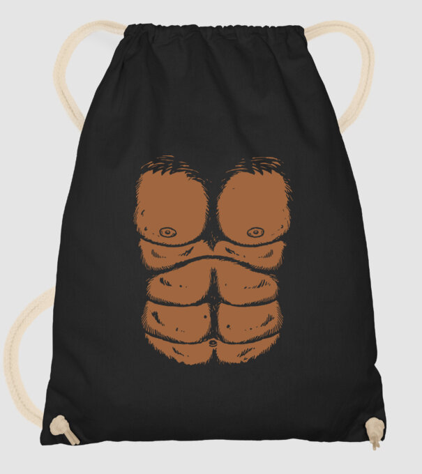 Piept de gorilă carnaval model negru pe tricou