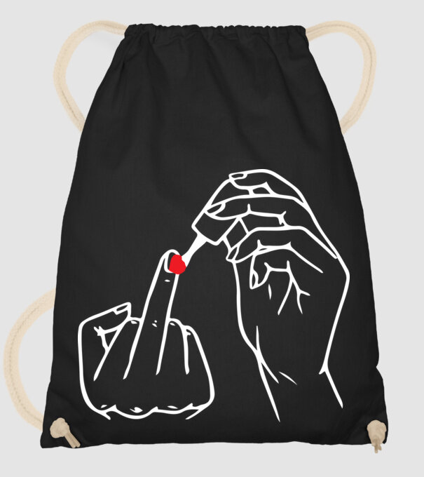 Nail polish Fuck U model negru pe tricou