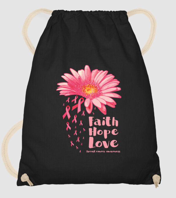 Gerbera faith hope love model negru pe tricou