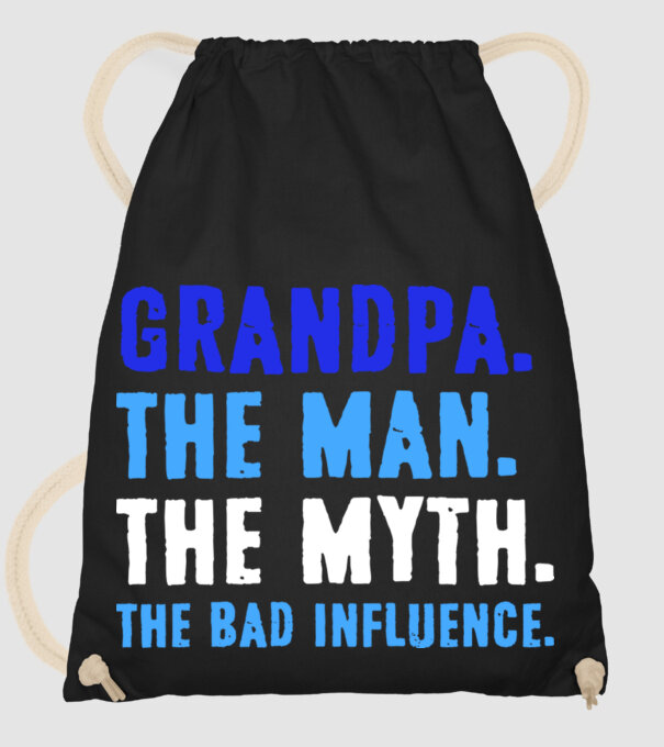 Grandpa, the bad influence model negru pe tricou