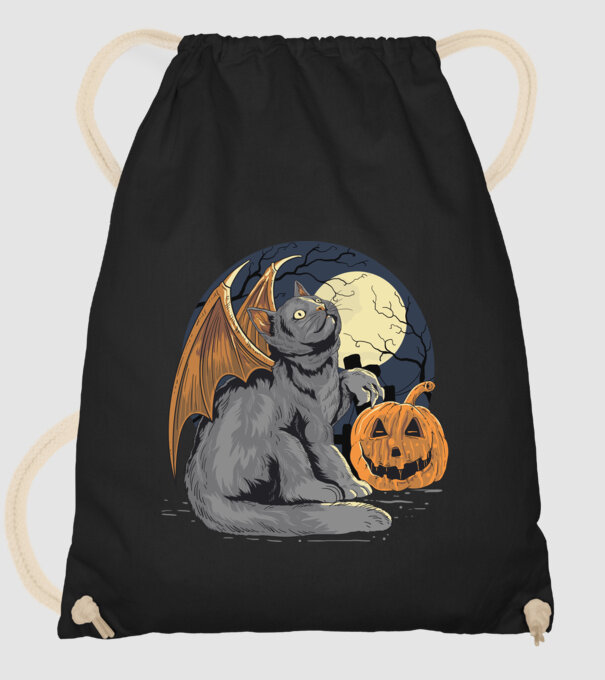 Halloween cica model negru pe tricou