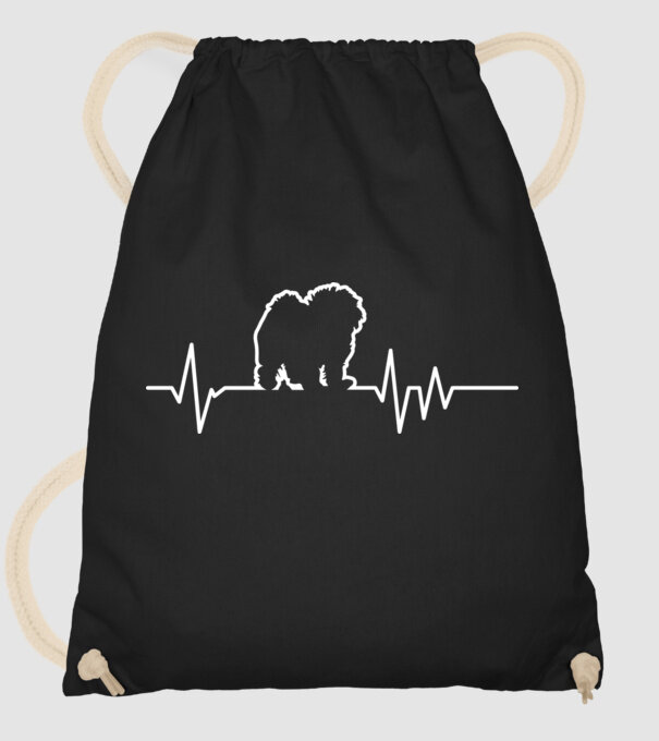 Heartbeat line Bolognese model negru pe tricou