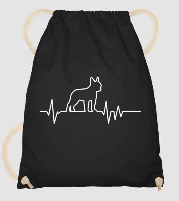 Heartbeat line Boston Terrier model negru pe tricou
