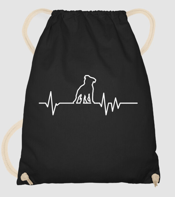 Heartbeat line Staffordshire Terrier model negru pe tricou