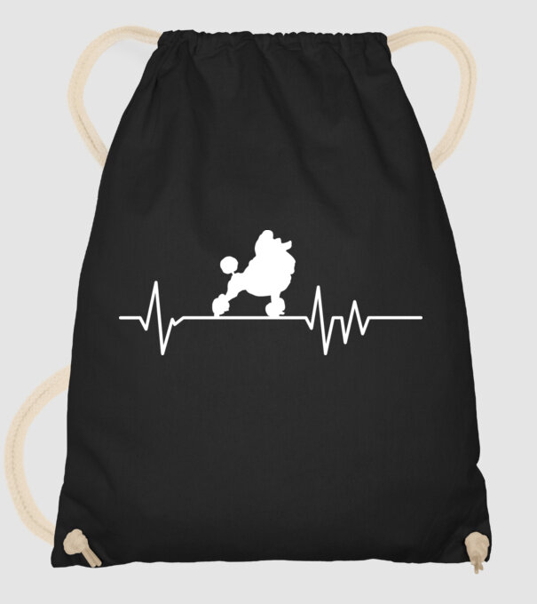Heartbeat silueta Pudel model negru pe tricou