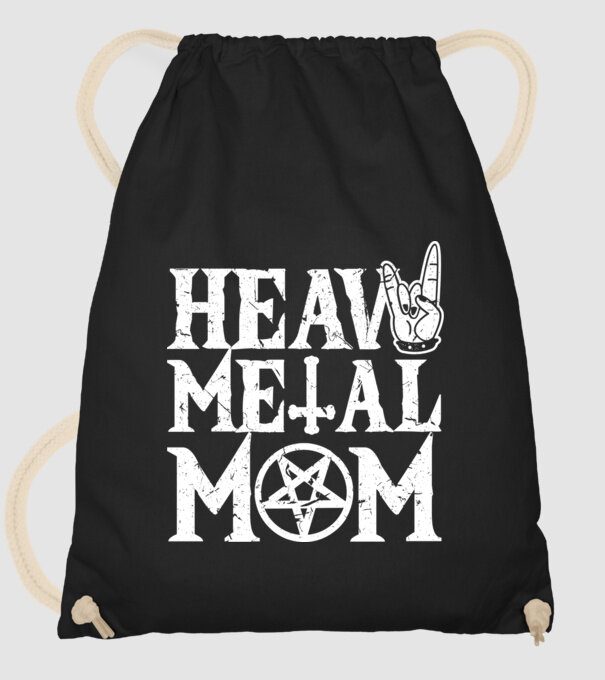 Heavy Metal Mom model negru pe tricou