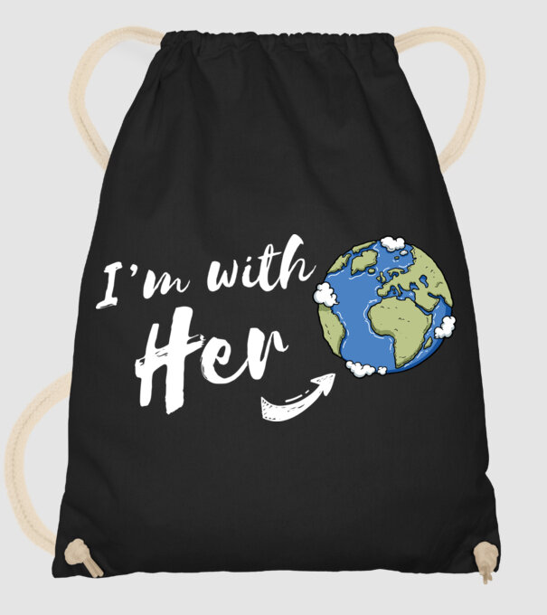 'i''m with her' model negru pe tricou