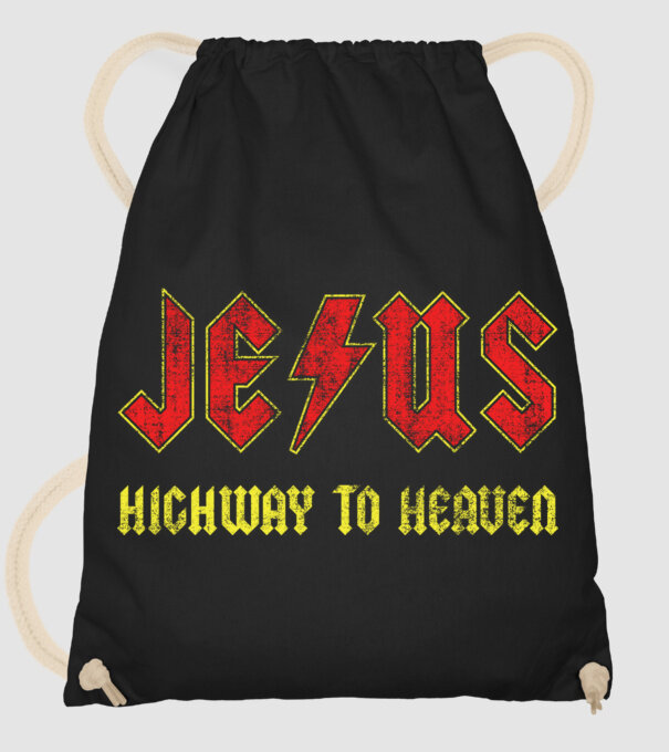 JESUS HIGHWAY TO HEAVEN model negru pe tricou