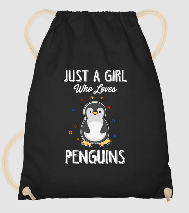 Just a girl who loves Penguins white model negru pe tricou