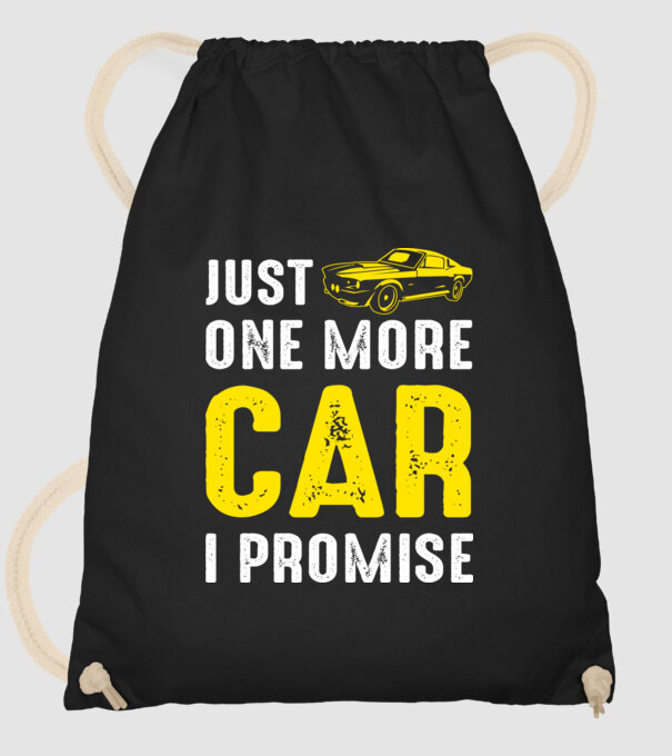 Just one more car I promise model negru pe tricou