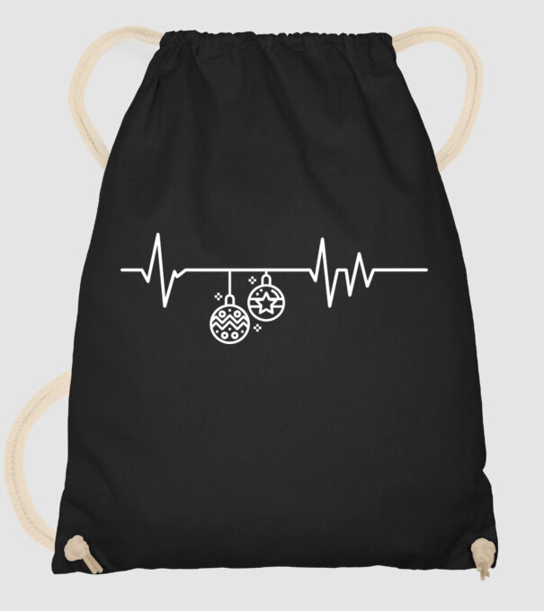 heartbeat Crăciun model negru pe tricou