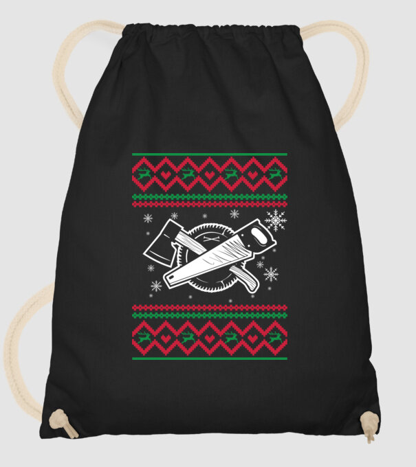 Model tricotat de Crăciun - tâmplar model negru pe tricou