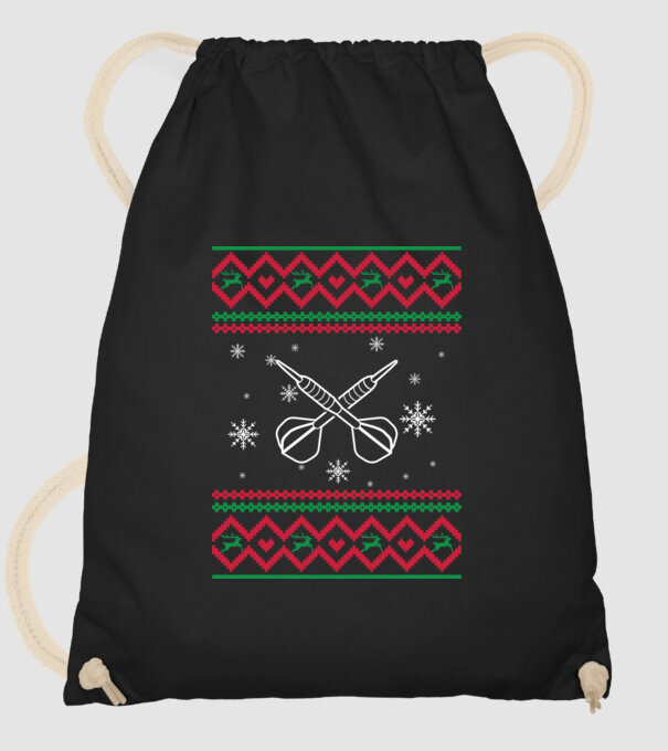 model tricotat de Crăciun - darts model negru pe tricou
