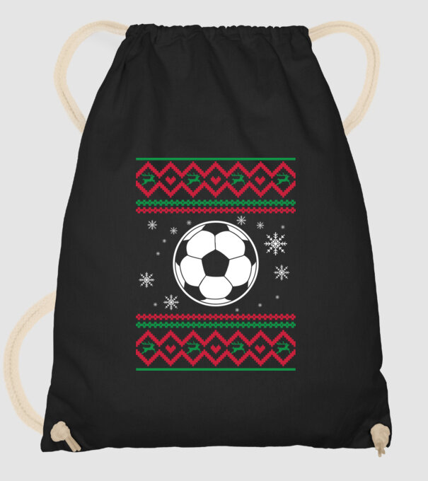 Model tricotat de Crăciun - fotbal model negru pe tricou