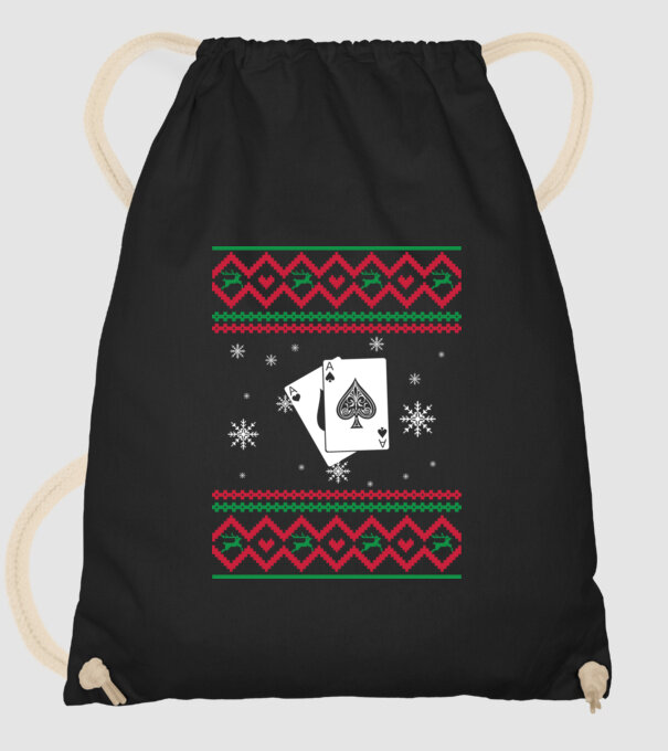 Model tricotat de Crăciun - poker model negru pe tricou