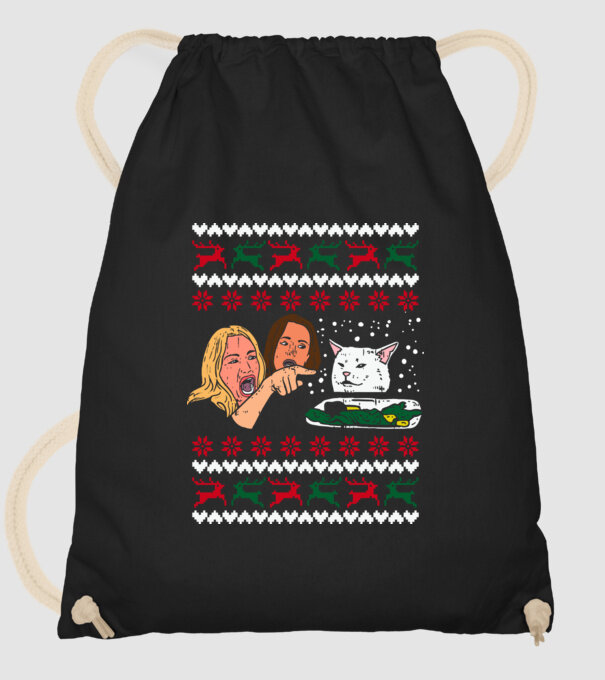 Pulovăr de Crăciun meme model negru pe tricou