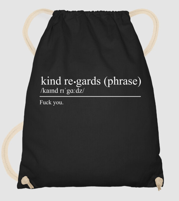 Kind regards model negru pe tricou