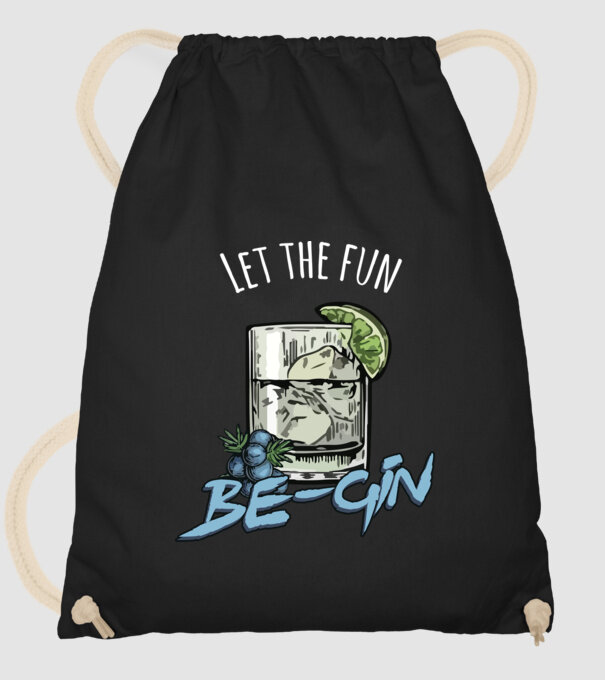 Let the fun be gin model negru pe tricou