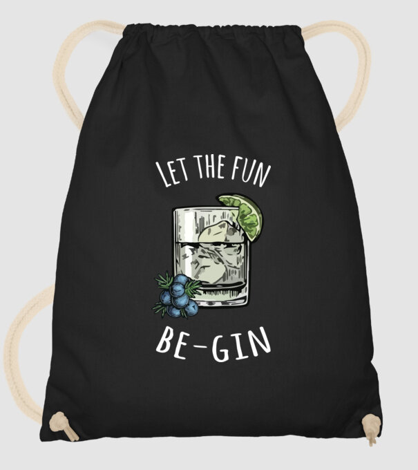 Let the fun be gin model negru pe tricou