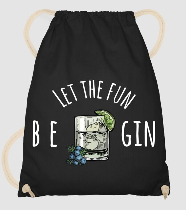 Let the fun be gin model negru pe tricou