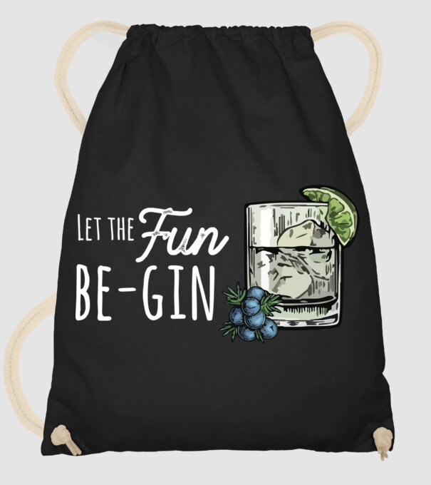 Let the fun be gin model negru pe tricou