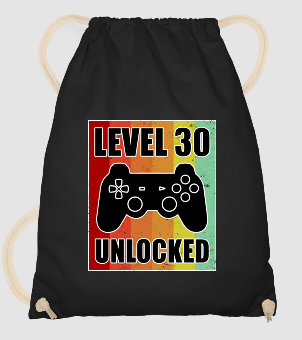 level 30 unlocked retro gamer model negru pe tricou