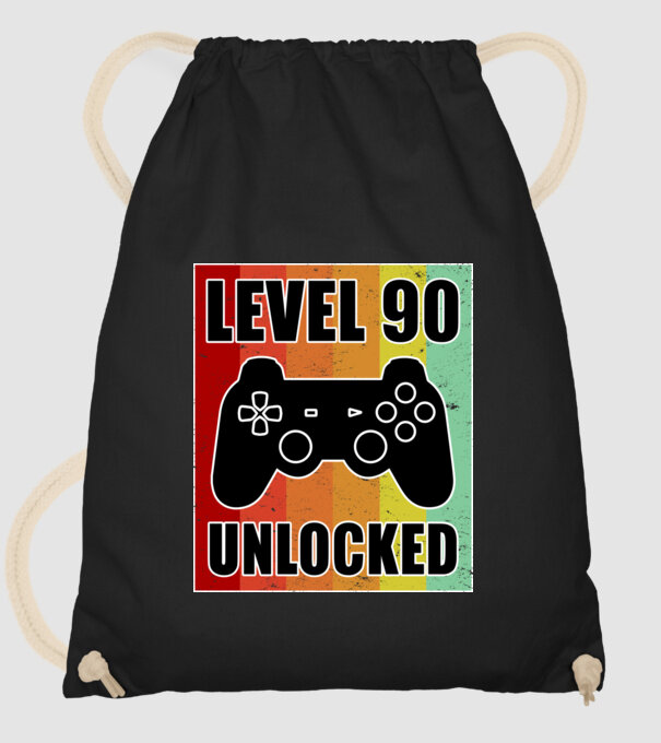 Level 90 unlocked retro gamer model negru pe tricou