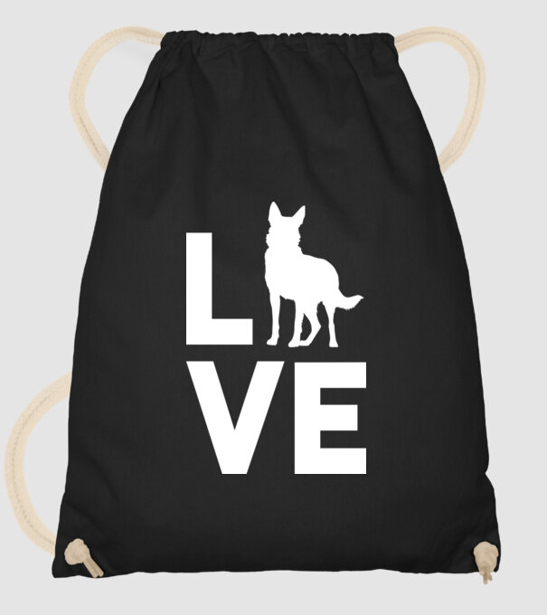LOVE ciobănesc german model negru pe tricou