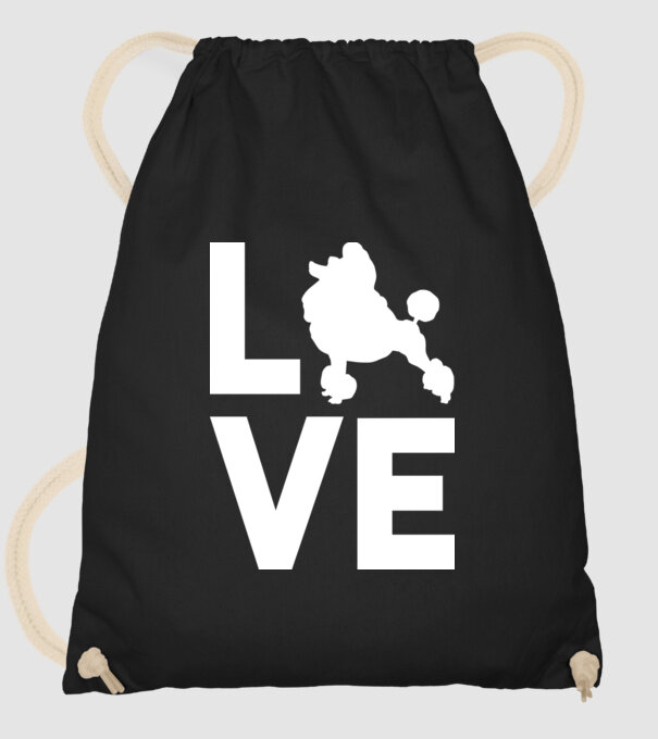 LOVE Pudel model negru pe tricou