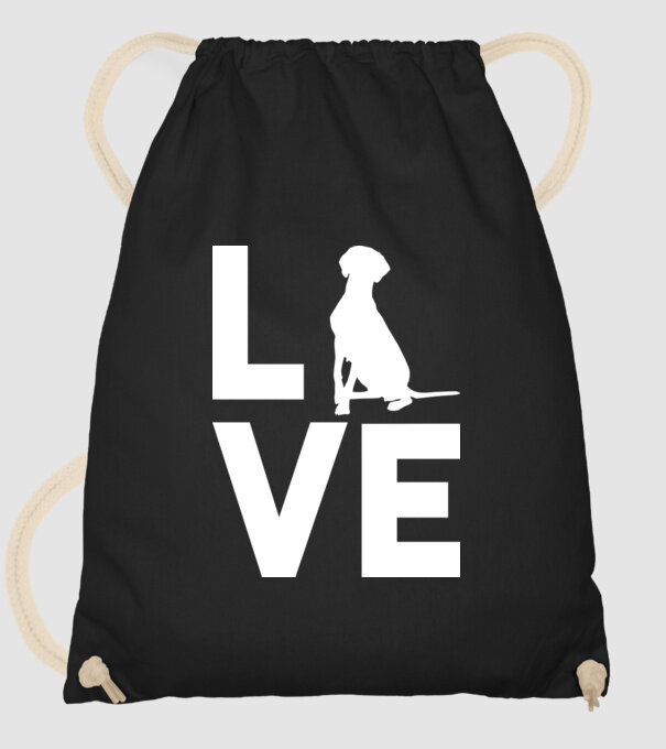 LOVE Vizsla model negru pe tricou