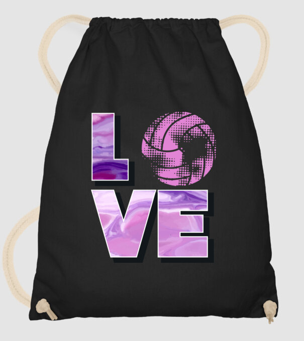 Love volleyball model negru pe tricou