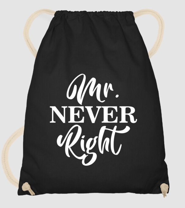 Mr never right model negru pe tricou