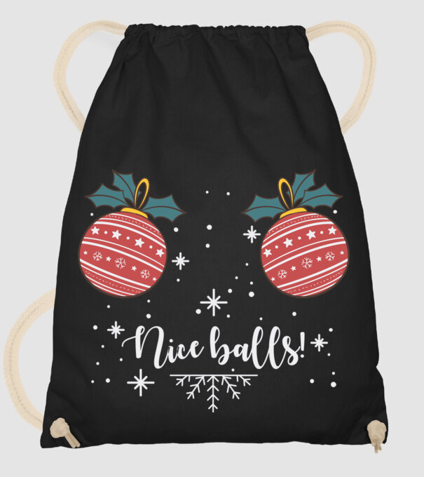 Nice Balls model negru pe tricou