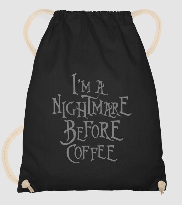 Nightmare before coffee model negru pe tricou