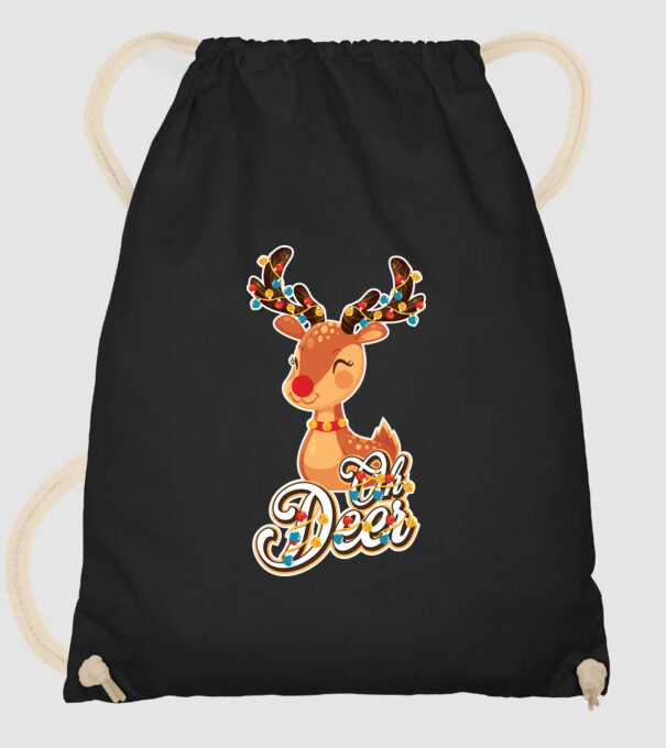 Oh deer model negru pe tricou