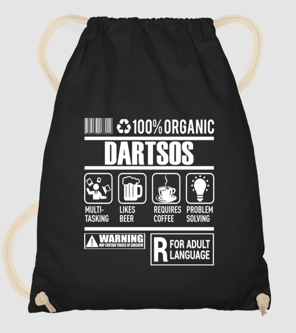 JUCĂTOR DARTS organic model negru pe tricou