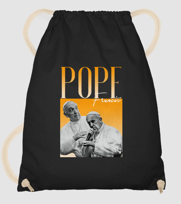 Pope Frances 90s poster model negru pe tricou
