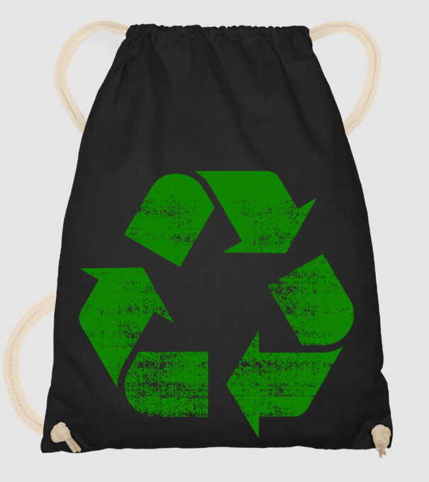 RECYCLE model negru pe tricou