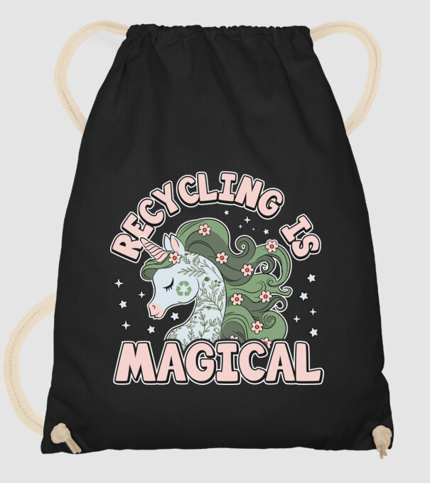Recycling is magical model negru pe tricou