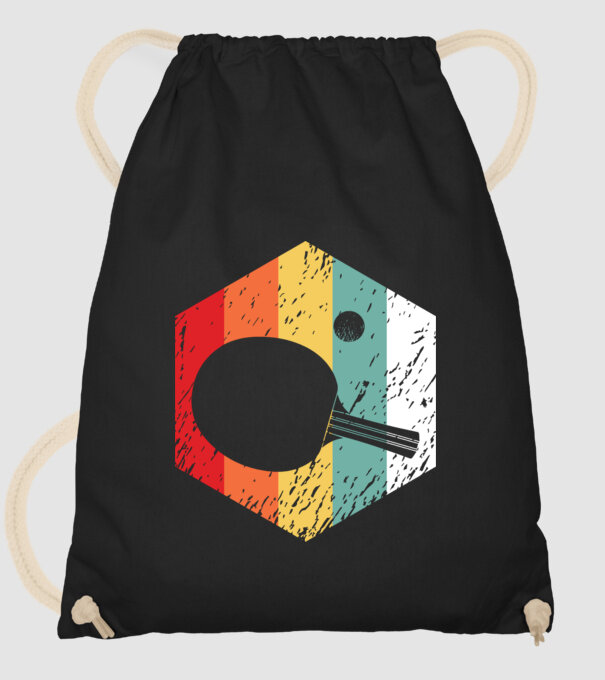 Retro Ping Pong model negru pe tricou