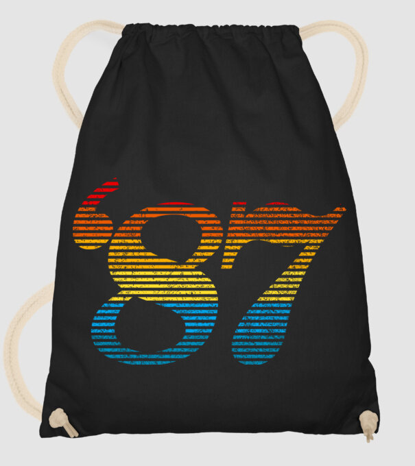 Retro Birthday 1987 model negru pe tricou