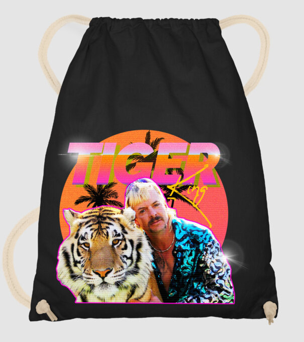 RETRO TIGER KING model negru pe tricou