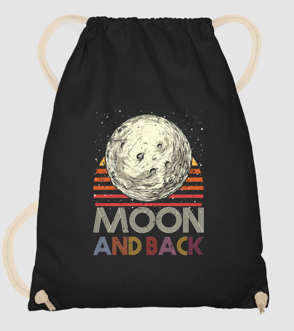 Retro vintage love you to the moon and back MOON model negru pe tricou