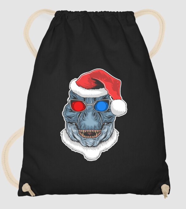 Santasaurus Rex model negru pe tricou