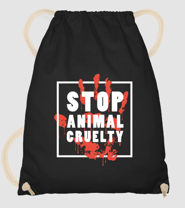 Stop animal cruelty model negru pe tricou