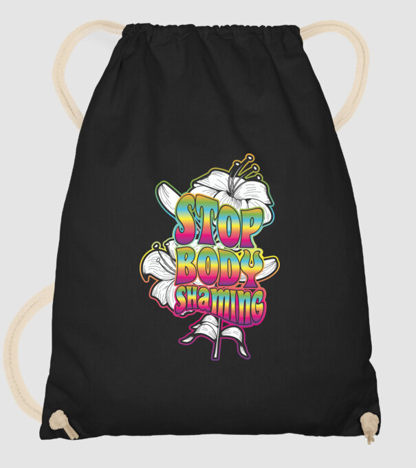 Stop body shaming lily model negru pe tricou